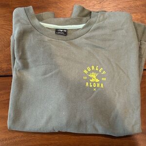 Hurley Olive Long Sleeve Tee with Yellow Logo